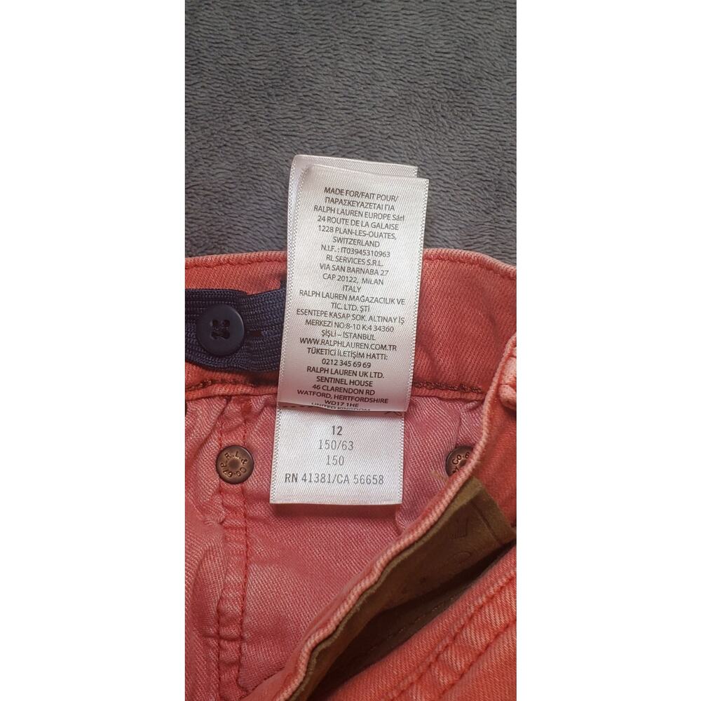 Polo Ralph Lauren Boys Sz 12 Red Sullivan Slim Fit Raw Edge Denim Shorts C23-44 - Picture 6 of 10